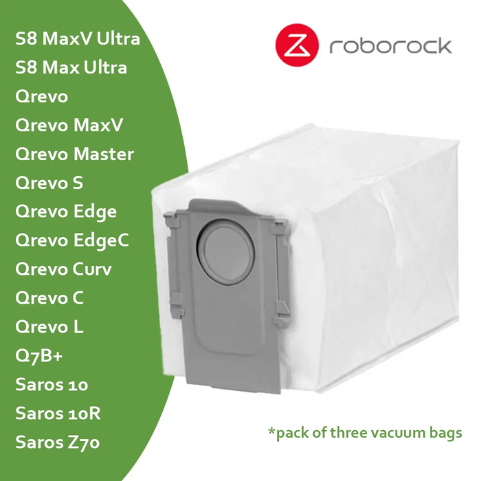 Roborock Q Revo Series/S8 MaxV Ultra/ Saros 10/ Saros 10 R Vacuum Bags (3 Pack) (Genuine)